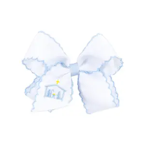 Nativity Embroidered Hair Bow