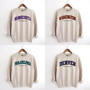 Vintage All Team Football Sport Grey Youth Sweatshirt with Big Words Logo and Graphic Youth Sweatshirt for Football Fans Sport Grey Color Shirt Unisex Sweatshirt