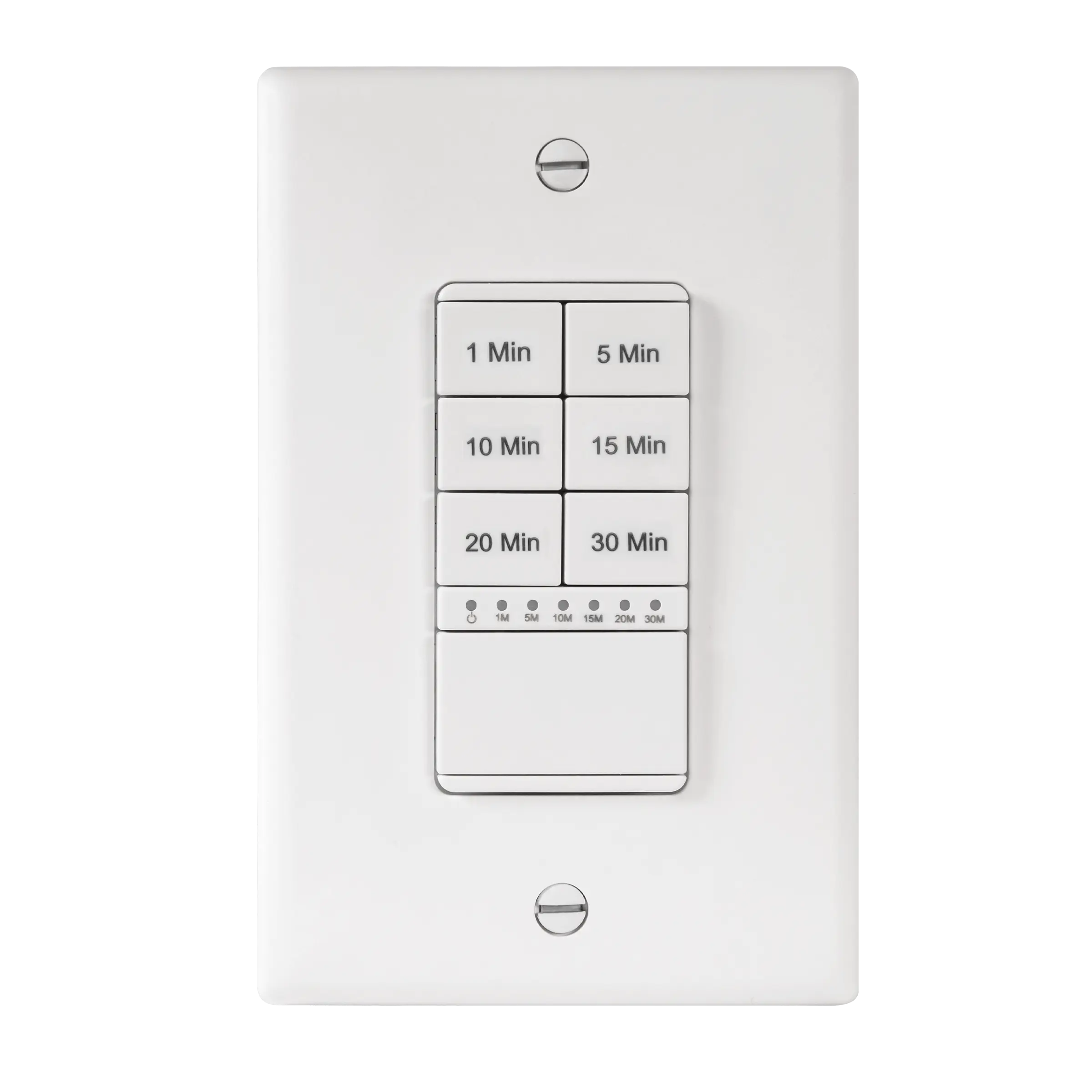 LIDER 30-Minute Hour Countdown Timer Switch, In-Wall, Neutral Required, LED Indicator, Timer for Fans or Lighting, Wall Plate Included