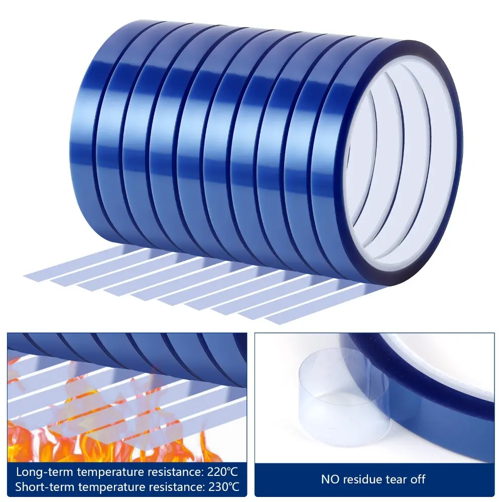 10 Rolls Sublimation Heat Resistant Tape, 10mm × 30m (98ft) Heat Transfer Tape Sublimation Heat Tape for Press Electronic Soldering Insulation