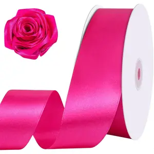 120 Yards Hot  Ribbon 1 1/2 Inch Wide  Wedding Satin Ribbons for  Roses Floral Flower Bouquet Chair Sash Bows Crafts  Wrapping