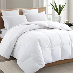 Premium 2100 Series Queen Comforter 88"x88" – All Season Breathable Down Alternative Quilt with Whole Piece 4D Spiral Fiber Fill, Soft Hotel-Style White Duvet Insert with Corner Tabs, Ultra-Soft Machine Washable Bedding for Year-Round Comfort