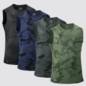 Men's Sports Tank Top 4-Pack in Camouflage Patterns for Active Wear