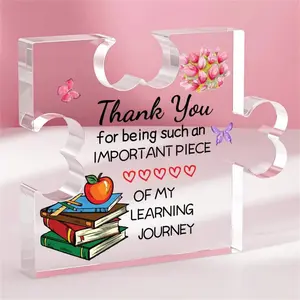 Keepsake Puzzle-Shaped Acrylic Decor - "Thank You...Learning Journey"