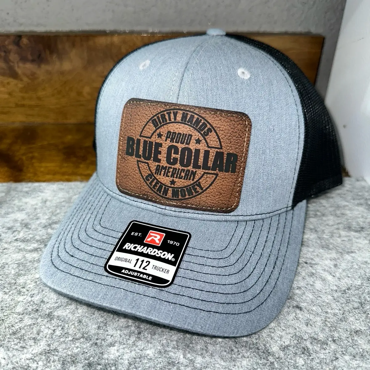 Dirty hands, clean money blue collar trucker hat Dirty hands, clean money blue collar trucker hat