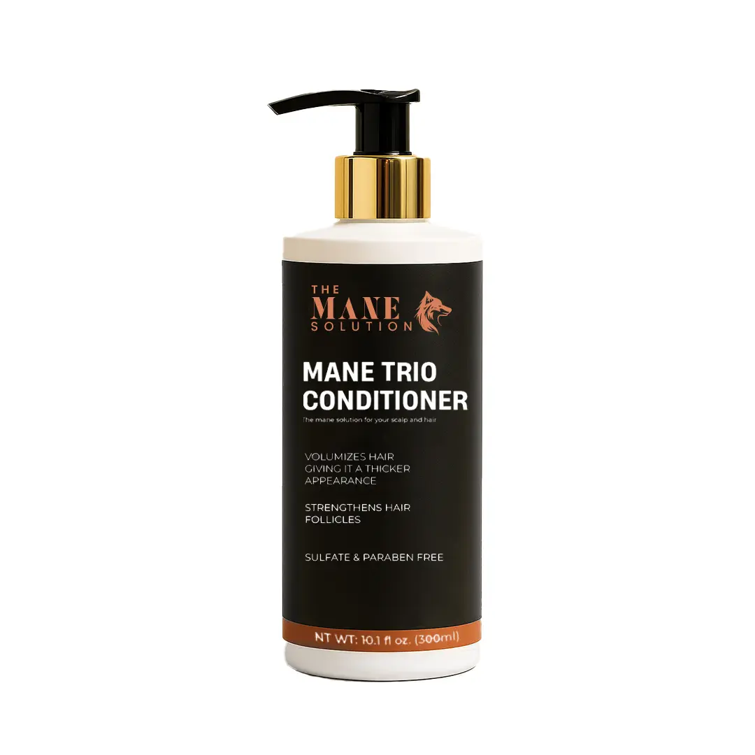 Mane Trio Conditioner: 3-in-1 Hair Growth, Ketoconazole Volumizing shampoo for Thinning & Fine Hair Rosemary – Sulfate & Paraben Free – 300ml