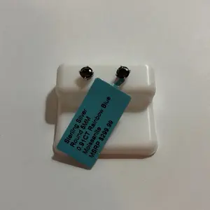 Rainbow blue moissanite diamond stud earrings