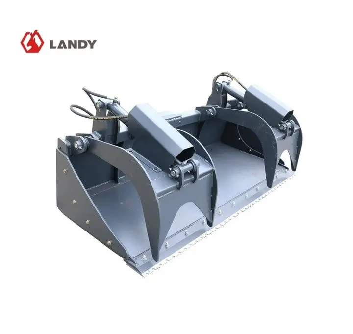 LANDY 85" Heavy Duty Grapple Bucket – Skid Steer Attachment, Two-Cylinder with Dual Independent Grapple Arms, Heavy Duty Rock & Debris Grapple for Loader, Construction & Land Clearing