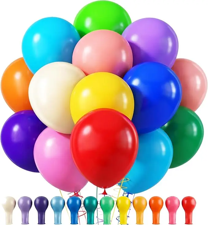 AsBalloon 60Pcs L7 Thick Matte Rainbow Multicolor Latex Balloons With Silk Ribbons For Birthday Wedding Baby Shower Holiday Indoor Decor Latex Balloon Kit High Elastic Hard To Tear RainbowBalloons PartyBalloonKit BirthdayDecorSupplies