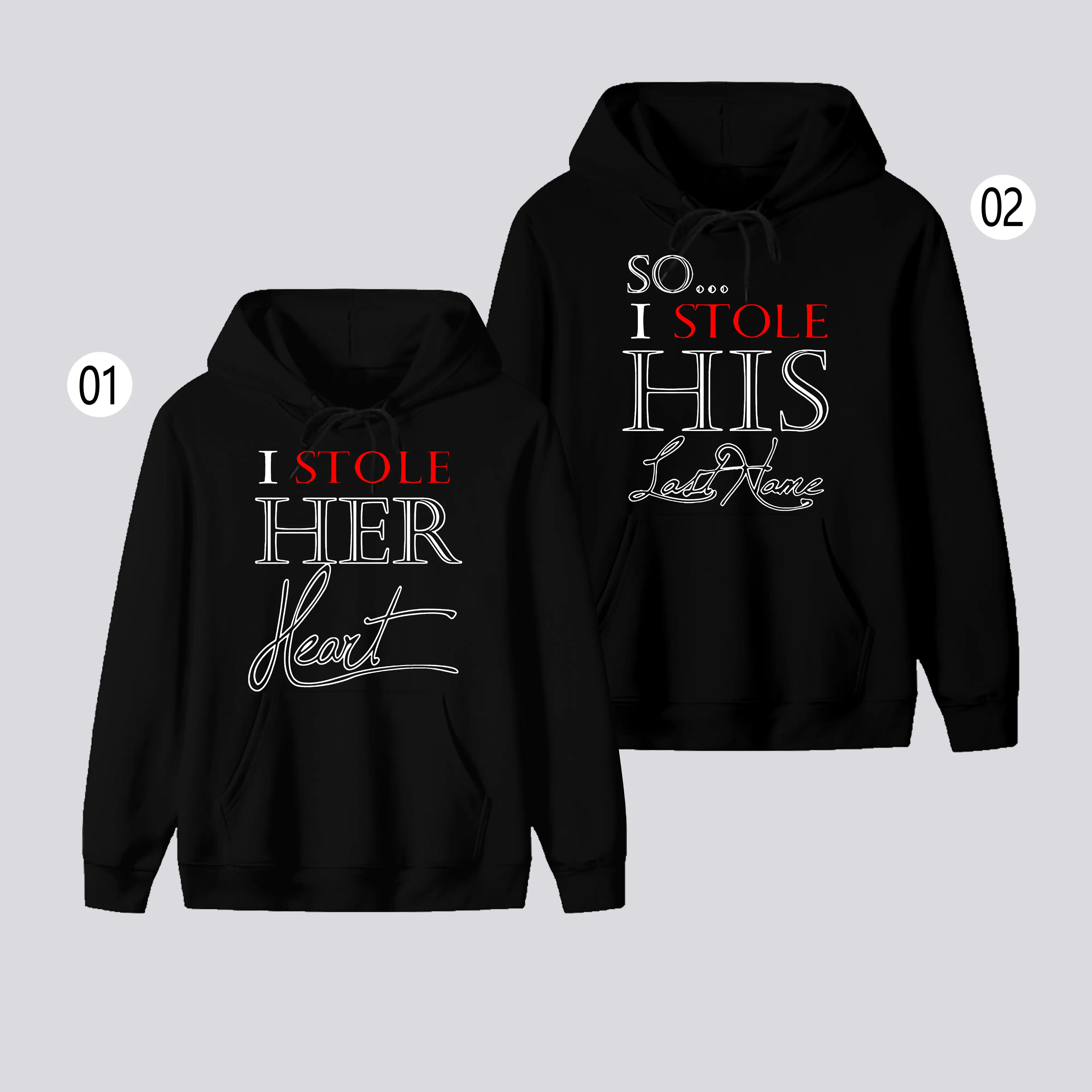 Matching hoodie for Couples, Set for Husband & Wife Anniversary, Wedding, Honeymoon hoodie Gift
