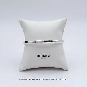 950 Silver Thin Flat Bangle - Elegant Durable Jewelry in Sizes 6.5" to 8" - Perfect for Any Occasion
