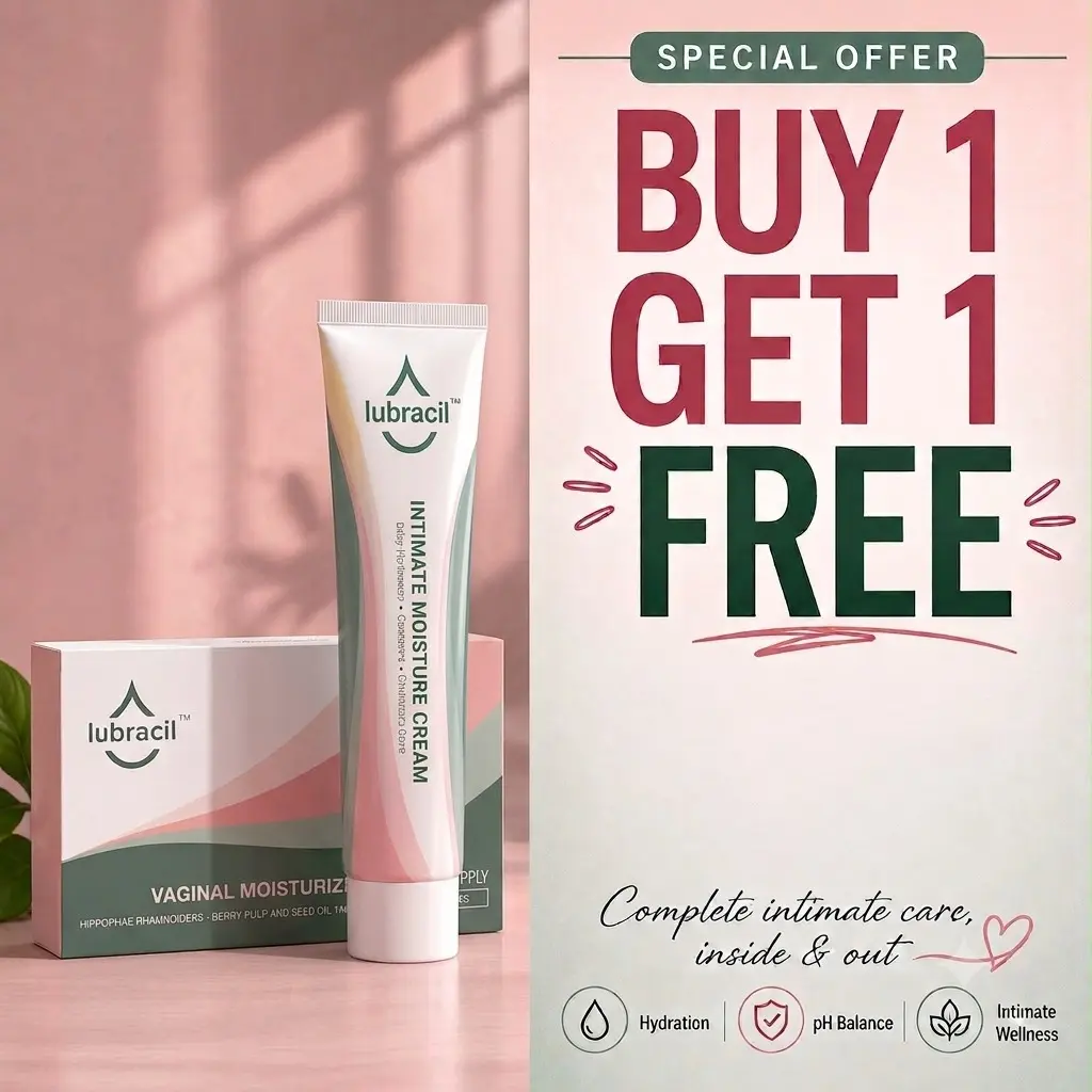 Plant-Based Lubracil Dual-Action Vaginal Moisturizer Bundle - Buy 1 Get 1 FREE, Plus FREE Seabuckthorn Intimate Relief Cream - Moisturizing, Hydrating, Shine Enhancing (Single Item Eligible for Promotion)