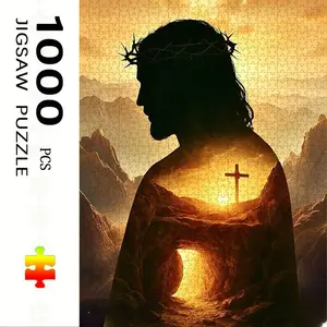 1000 Piece Jesus Backdrop Puzzle, Large Format Adult Family Interaction Toy, DIY Home Decor Brain Challenge, Holiday Scene, Perfect Gift, Jigsaw Puzzles