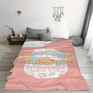 Tony Chopper Style, Printed Flannel Blanket - Cute Cartoon Soft Flannel Comfort Blanket, Lightweight Plush Printed Blanket, Fit Sofa Bed Office Travel Camping Chair, Warm Plush Blanket,