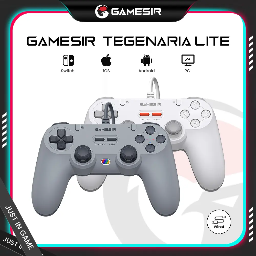 GameSir Tegenaria Lite(Not for PS4/5) Wired Game Controller – Retro Style, Symmetric Design, Plug & Play for PC