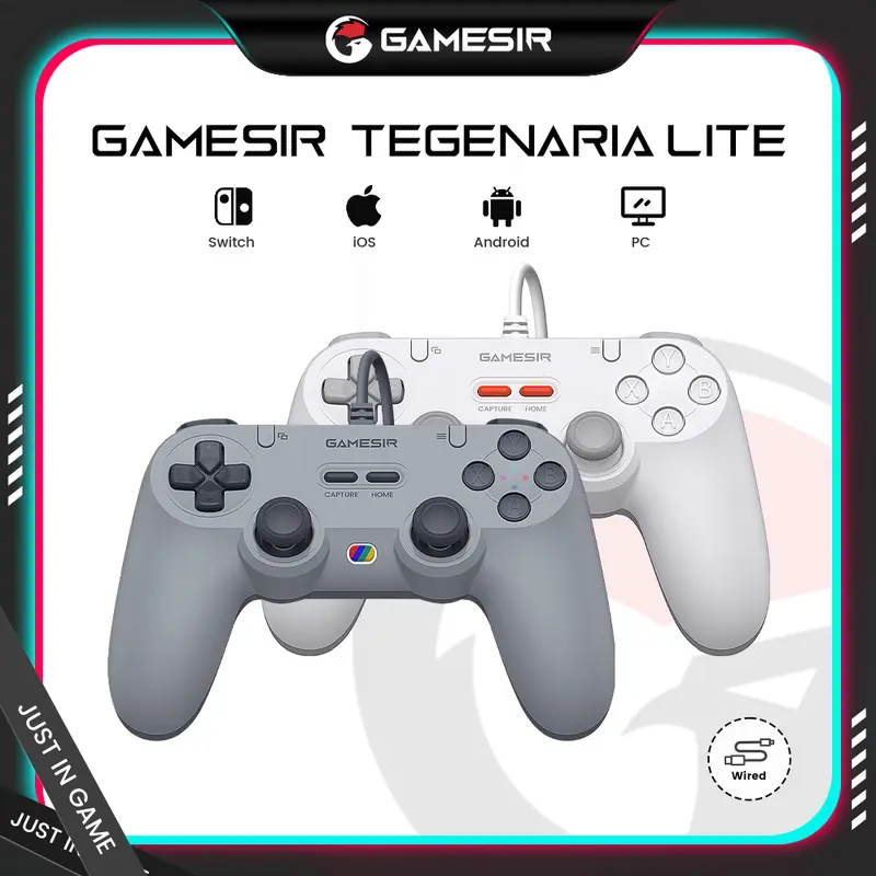 GameSir Tegenaria Lite(Not for PS4/5) Wired Game Controller – Retro Style, Symmetric Design, Plug & Play for PC