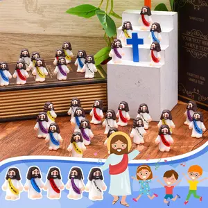 30PCS Mini Jesus Figurines - Christian Christmas Stocking Stuffers, Sunday School & Easter Basket Favors
