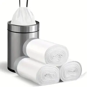 Small drawstring garbage bags, trash can liners, Sturdy Trash Bags, suitable for use in bathrooms, bathrooms, bedrooms, offices and toilets.