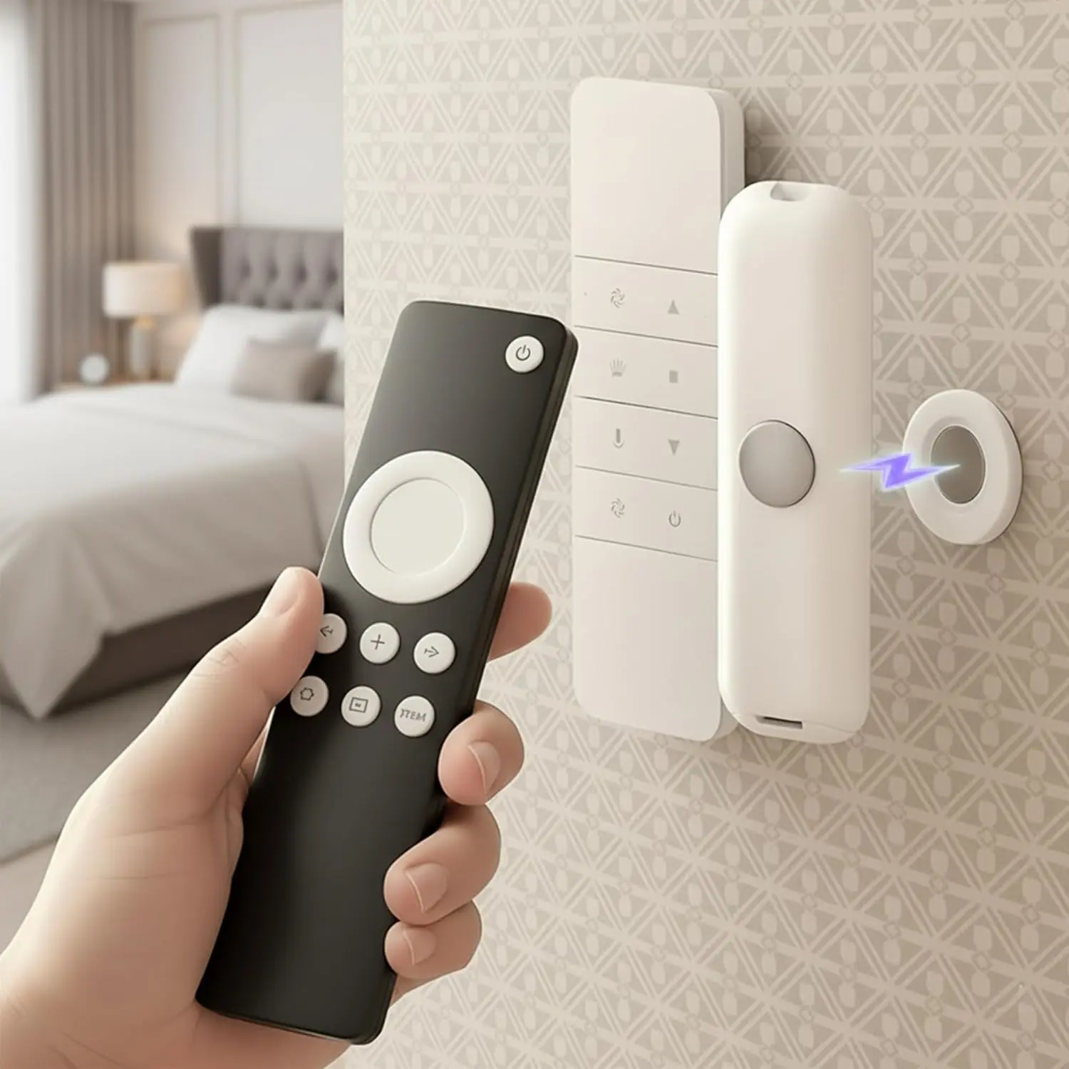10pcs Magnetic Remote Control Holder Wall Mount, Adhesive Remote Control Holder Strong Hold TV Remote Holder For Home Office Supply Storage