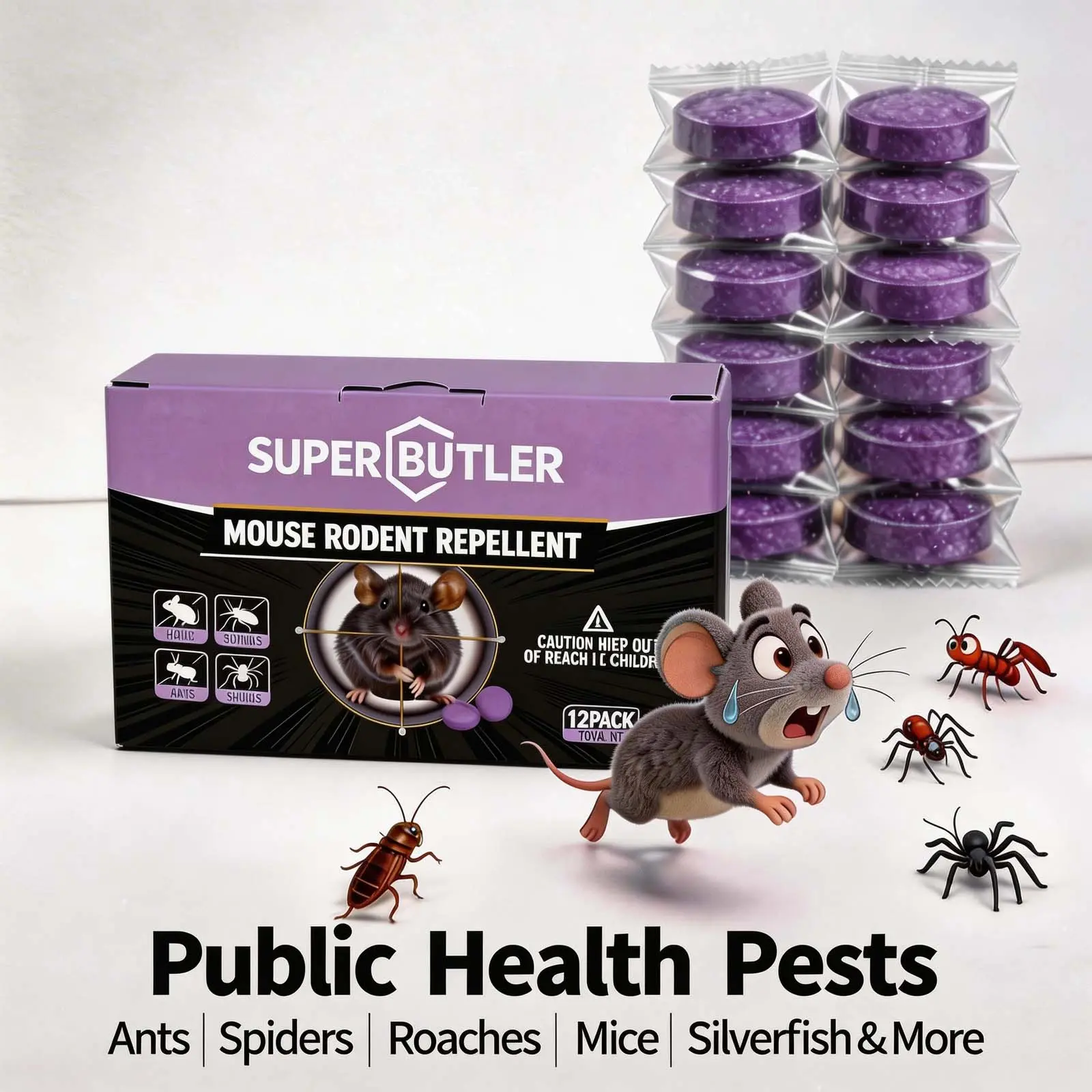 12-Pack Rodent Repellent Balls for Home Kitchen Effective Pest Control Solution