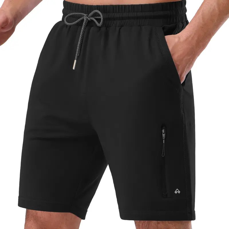 Pioneer Camp Men's Waist Sports Shorts - 7" Inseam, 75% Cotton, 4-Way Stretch Durable Fitness Shorts with 2 Deep Front Pockets, Elastic Cord, Soft All Day for Gym/Running, Breathable Sportswear