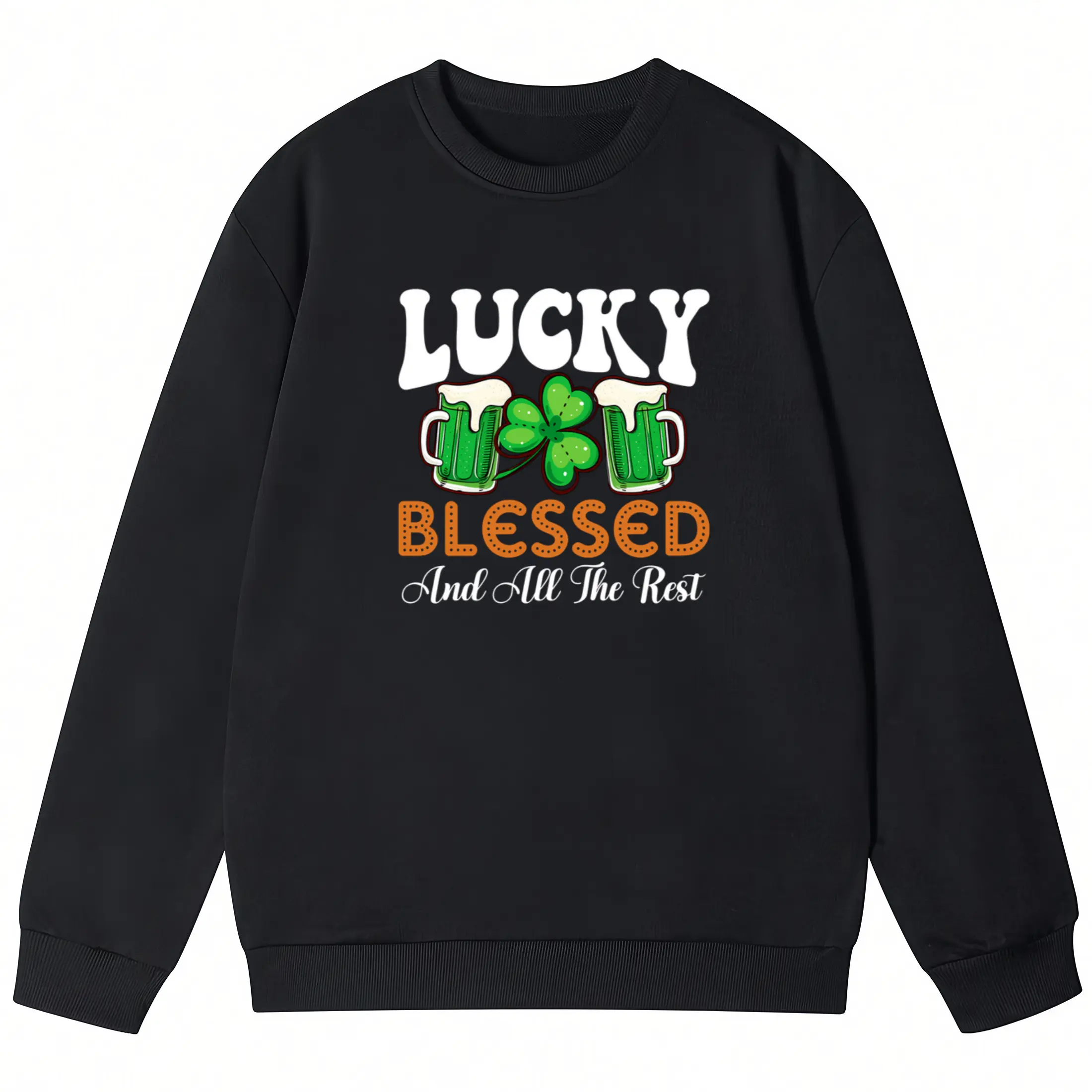 Cozy Women’s Long Sleeve Sweatshirt with Fun St. Patrick’s Day Beer Mug Graphic – Perfect for Celebration Comfort and Casual Style