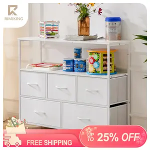 RIMIKING Premium 5-Drawer Storage Cabinet ,Sleek Industrial Aesthetic,Versatile & Spacious Storage,Enhanced Stability & Safety,CAB-TV5BC