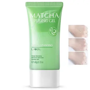 Matcha Facial Scrub Exfoliator Gel, Natural Exfoliating Cleanser, Moisturizing Body Face Scrub Deep Clean for Dry Skin, Blackheads, Face Peeling Gel - Great Gifts For Women & Men