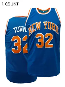 🔥 Hot Selling Embroidered New York 32 Basketball Sports Style Jersey | Unisex Breathable Mesh Sports Shirt for Men Women | Retro Athletic Uniform
