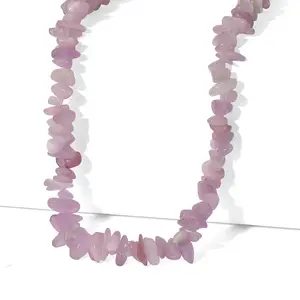 Kunzite 300.00 ctw Chips Necklace 24 Inches