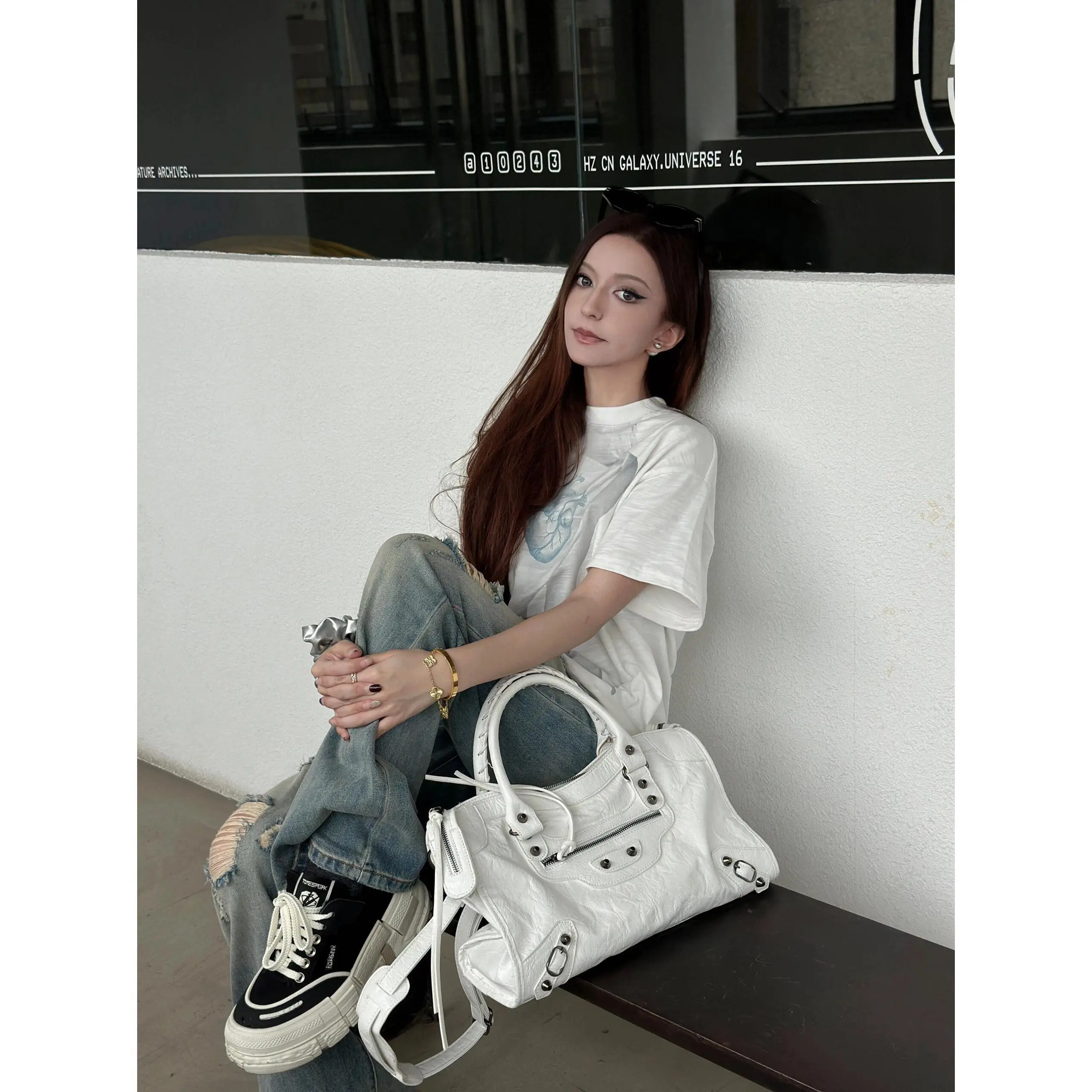 New Arrival Rivet Pillow Bag - Ins Motorcycle Style, High-End Large Capacity, Shoulder/Crossbody/Handheld for Trendy Cool Girls handbags luxury designer