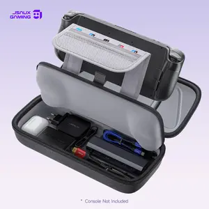 JSAUX Carrying Case Compatible with Steam Deck/ROG Ally/Switch 2, Protective Hard Shell Carry Case Built-in Charger & Docking Station Storage, Portable Travel Bag for Steam Deck OLED/ROG Ally X