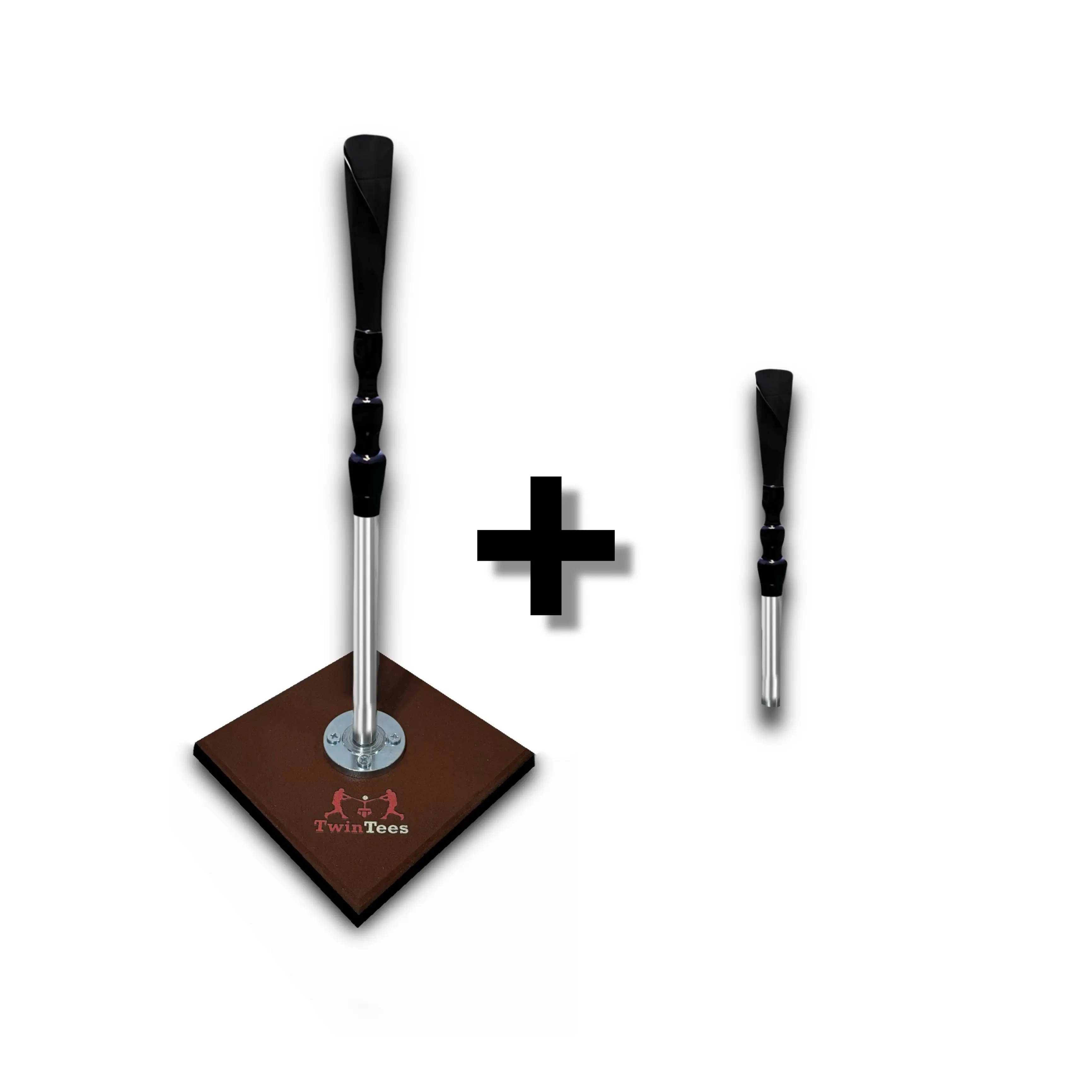 TwinTee 2-in-1 BUNDLE - Standard + Short Stem - 15" to 50" - Doesn't Slip Or Fall Over - Baseball Softball Gear - Training Equipment Baseballequipment