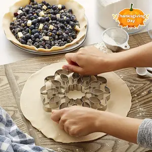 Sunflower Stainless Steel Pie Cutter - Perfect for Baking, Holiday Parties & Quick Pies | Ideal Kitchen Gadget for Christmas & Thanksgiving, Flower, Baking Tool