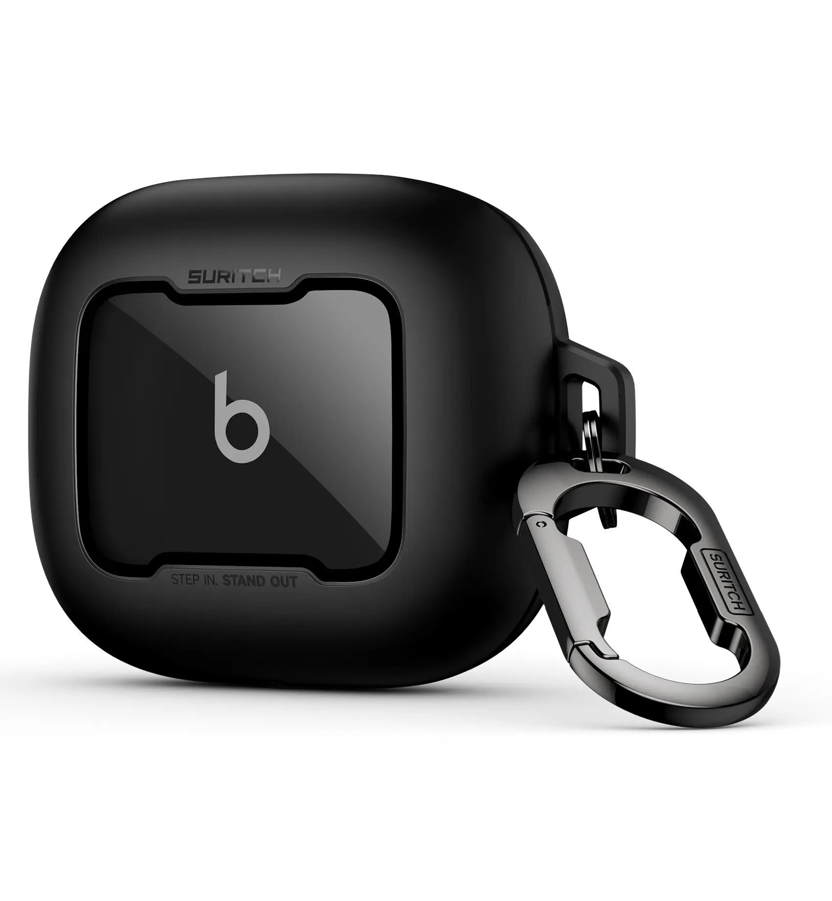 SURITCH Case for Beats Powerbeats Fit Case Cover, Magnetic Bumper Cases for Powerbeats Fit Earbuds 2025, Shockproof Protective Cover with Magnetic Lock & Carabiner for Workout, Sport, Travel[ONLY CASE, BUDS NOT INCLUDED]