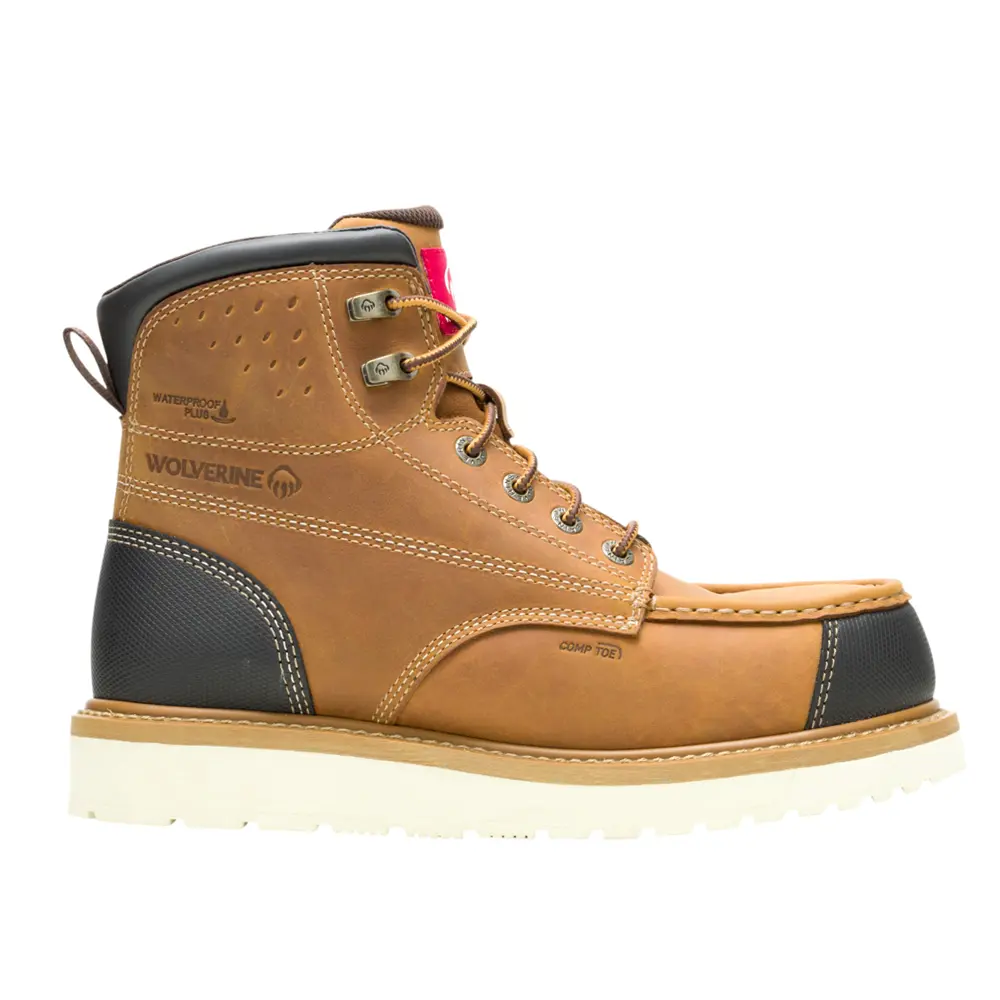 Wolverine Mens Loader Ii Hyperrest 6 Inch Waterproof Composite Toe  Work/Duty - Beige