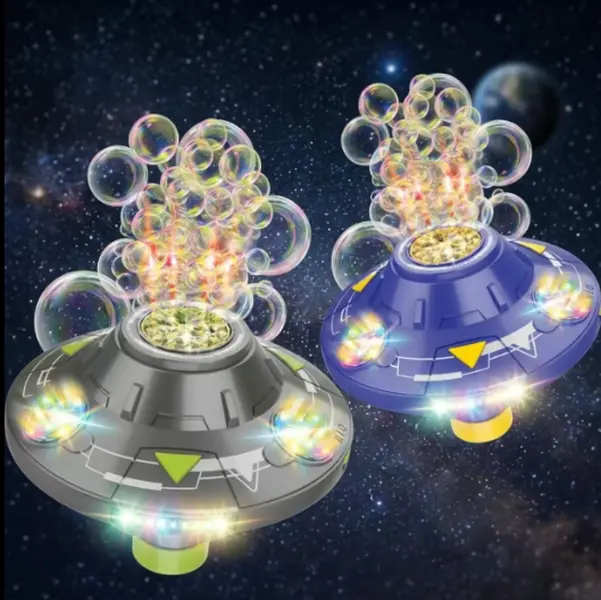 Handheld Automatic UFO Bubble Maker - Rechargeable Blower with Lights, Tornado Bubbles, Spring Summer Outdoor Kids' Toy, Top Easter Gift