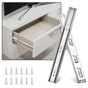 Soft Close Drawer Slides Full Extension Heavy Duty Drawer Slides Ball Bearing Slides Rails 100 LB Load Capacity for Dresser File Cabinet