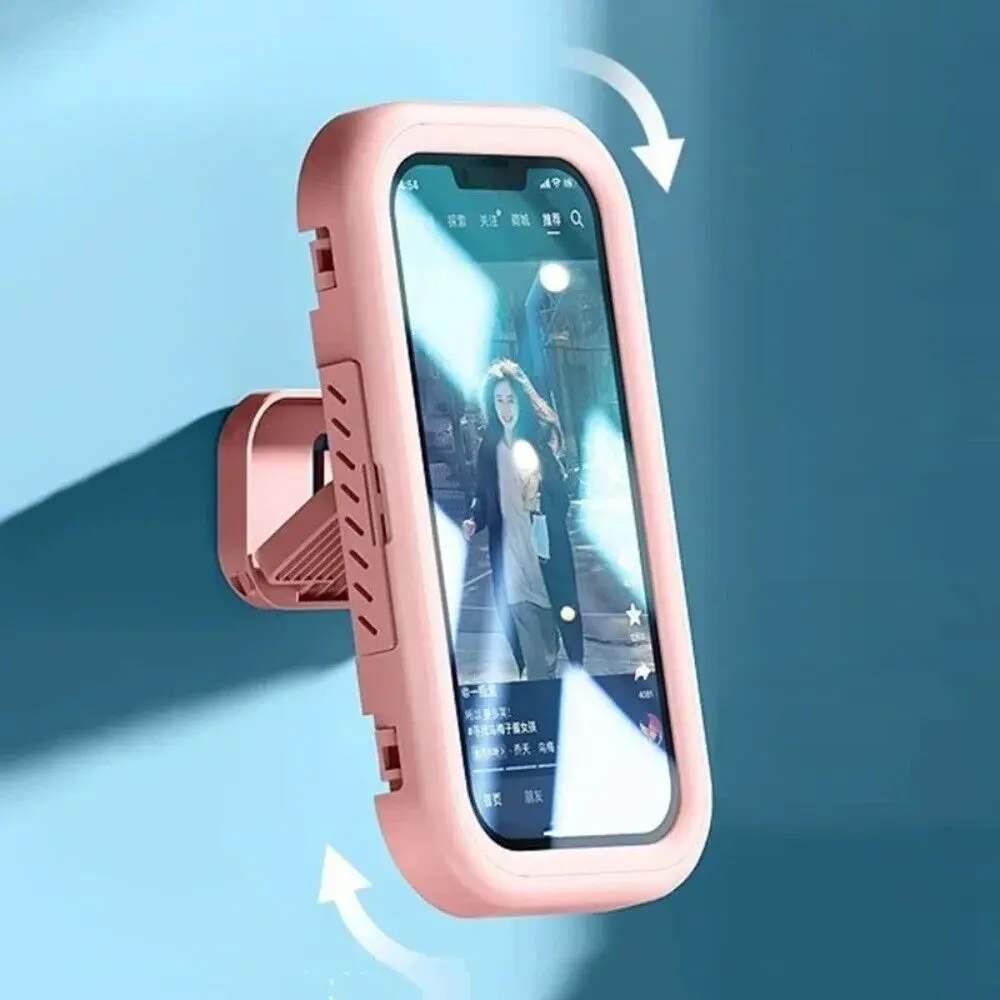 Waterproof Mobile Phone Holder, Wall-Mounted Smartphone Mount, Home Essential Accessory. Anti-slip, sturdy & waterproof bracket for bathroom and kitchen, hands-free viewing, stable support for daily indoor phone placement and convenient use