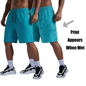 5-Pack Men’s Magic Print Swim Shorts – Reveal Pattern When Wet, Quick Dry, Zippered Pockets Beach Shorts men's summer