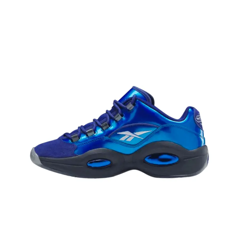 Reebok x Panini Men's Question Low Basketball Shoes, Prizm Full-Grain Leather Lace-Up Sneakers with Allen Iverson Signature & Hexalite Cushioning, Laces, Leather/Rubber, Signature Toe, Allen Iverson's Signature