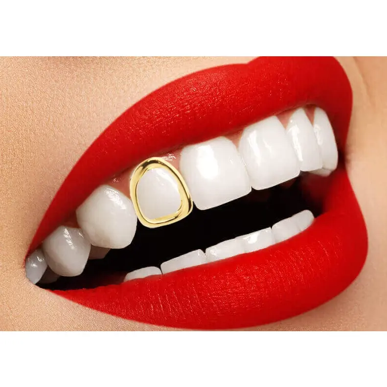 14K Gold Plated Open Face Cap Grillz