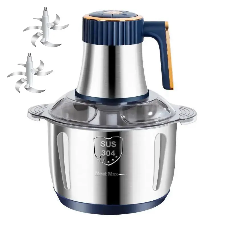 5L Electric Meat Grinding Tool, Stainless Steel Food Chopper, Household Kitchen Appliances for Vegetables, Onions, Garlic, Peppers, Salads, Fruits, Dough