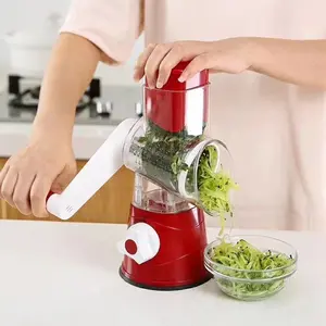 Multifunctional Manual Rotary Vegetable Cutter, Hand Crank Slicer Shredder for Potato Cheese Kitchen Tool