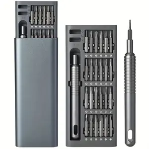 24-In-1 Multi-Functional Magnetic Precision Screwdriver Set, Stainless Steel, Complete Tool Bit Removal, Compact Carrying Case, Professional Toolkit
