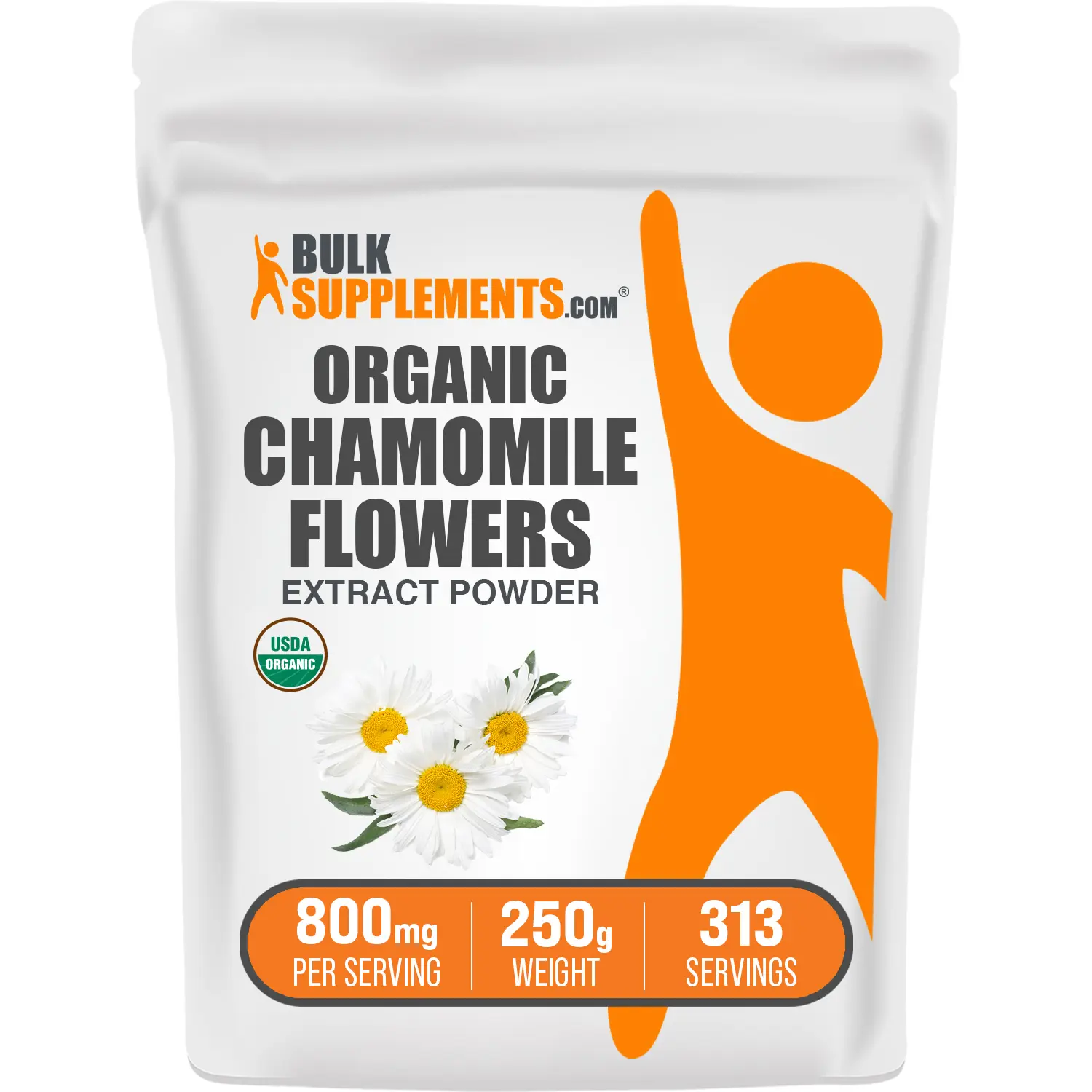 BulkSupplements - Organic Chamomile Extract Powder - Digestive Support - Healthy Teeth - 250g - 800mg per Serving