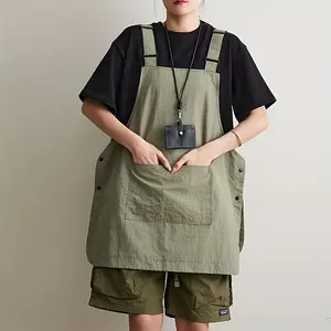 Japanese Unisex Work Apron - Heavy-Duty 300gsm Polyester with Adjustable Waist Straps & Multiple Pockets for Kitchen, BBQ, Catering, Coffee Shop, Hotel - Olive Green, Outdoor Apron |   Utilitarian Design |   Polyester, Apron