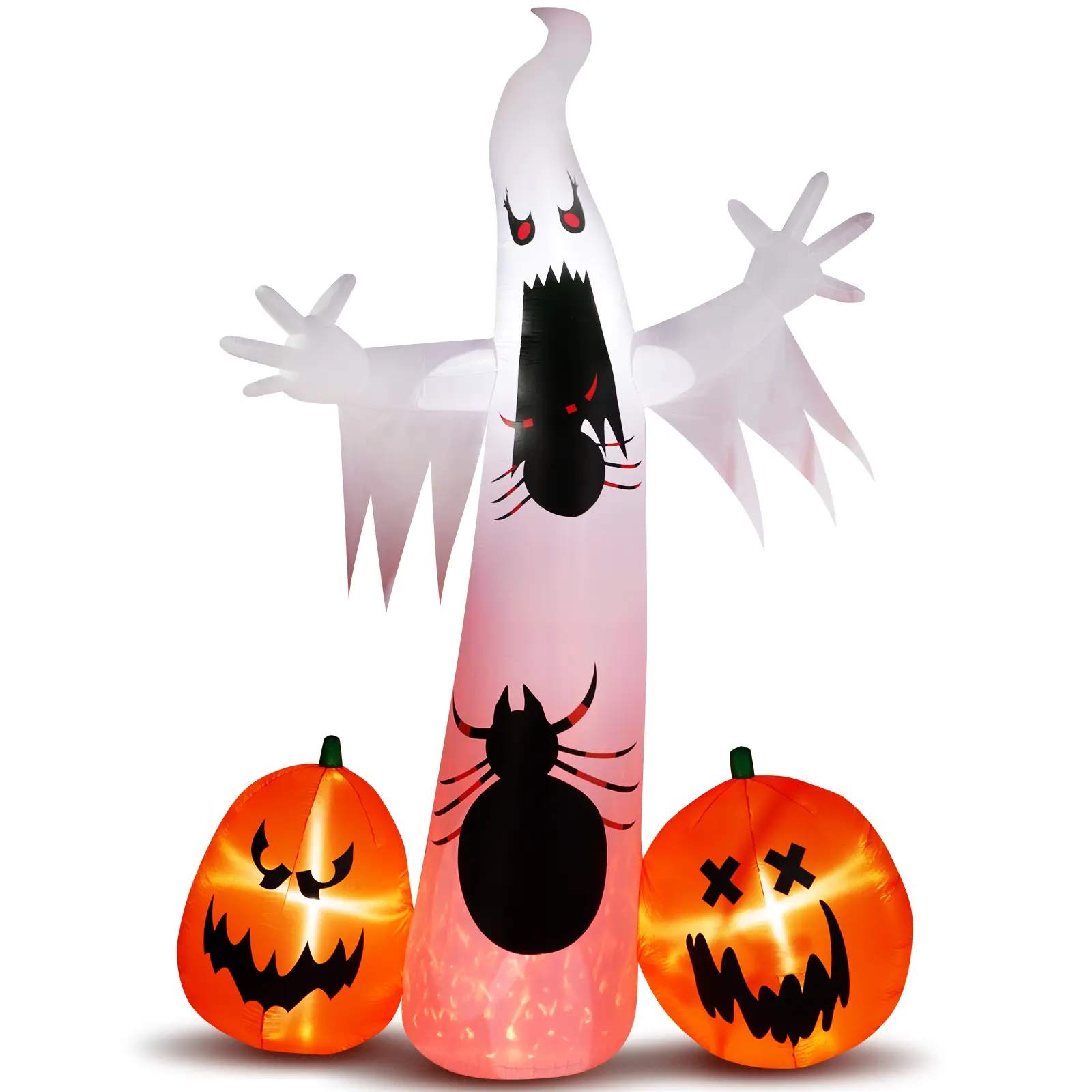 Ubesgoo 11.8 FT Halloween Inflatables Ghost Spider Pumpkin Outdoor Decorations, Scary Halloween Giant Blow up Ghost Decorations for Holiday Party Front Yard Lawn Garden Decor