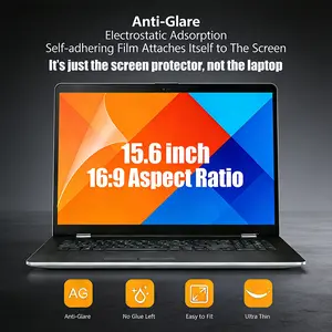 2PCS Laptop Screen Protector 15.6 Inch 16:9 for Dell HP Acer, PET Material 5H Hardness Anti Glare Scratch Proof Fingerprint Resistant No Glue Left Easy to Fit Electrostatic Adsorption High Quality Display Film