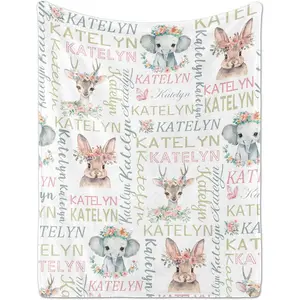 Personalized Baby Blanket - Custom With Name For Girls And Boys, Super Soft Plush Fleece, Personalized Gifts For Newborn